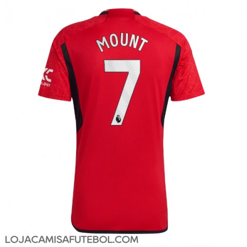 Camisa de Futebol Manchester United Mason Mount #7 Equipamento Principal 2023-24 Manga Curta